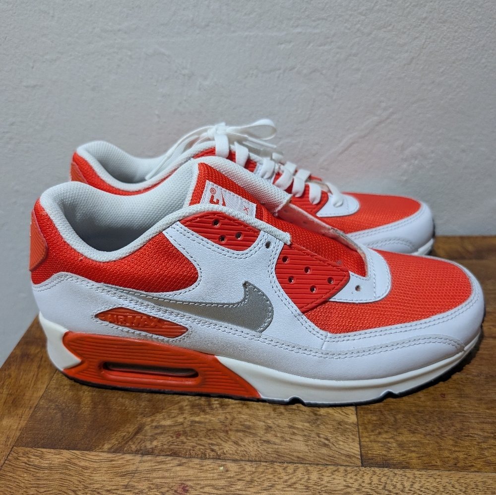 Nike Air Max 90 NBY ‘White Bright Crimson’ FJ8901-900 Women's 9 Nwot - Picture 2 of 6